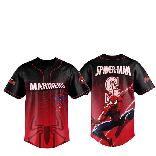 2025 Seattle Mariners Spider Man Night Baseball Jersey - Grishko.com