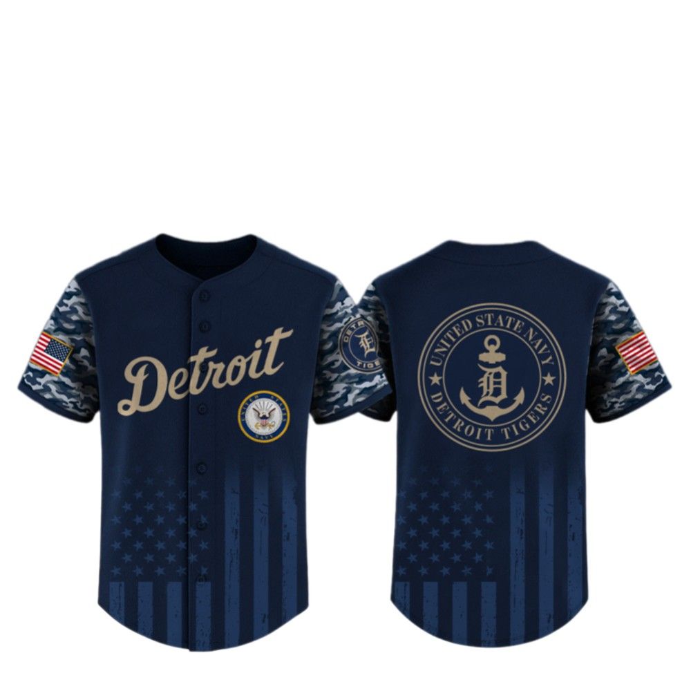 2025 Tigers US Navy Appreciation Night Jersey - Grishko.com