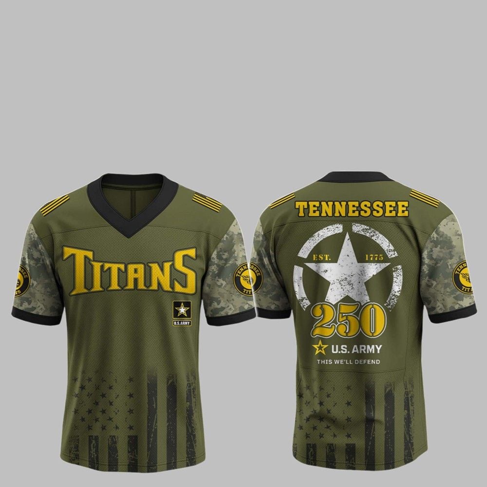 2025 Titans 250th Anniversary US Army Jersey - Grishko.com