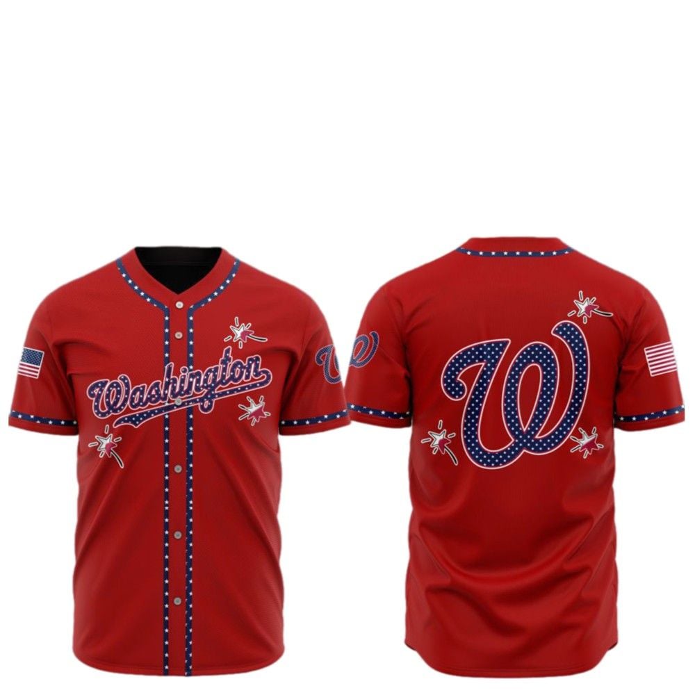 2025 Washington Nationals Happy Independence Day Baseball Jersey - Grishko.com