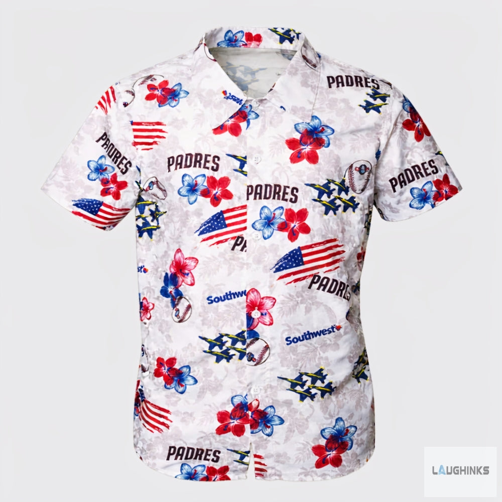 2026 San Diego Padres Patriotic Hawaiian Shirt Giveaway