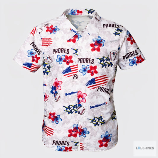 2026 San Diego Padres Patriotic Hawaiian Shirt Giveaway