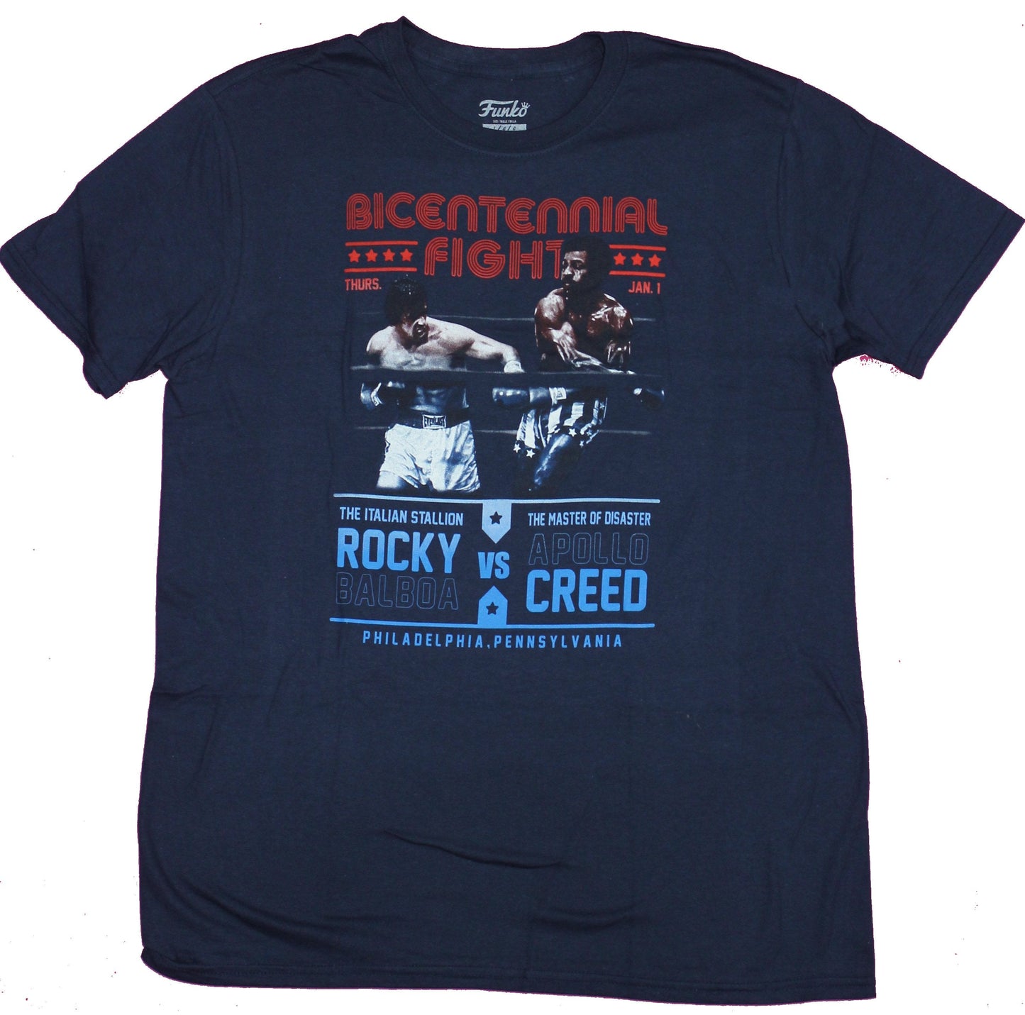 Rocky Mens T-Shirt- Bicentennial Fight Rocky Vs Apollo creed Poster Image