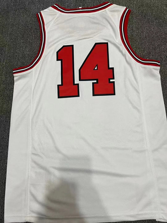 #14 slam dunk jersey white(heat pressed） Style 1
