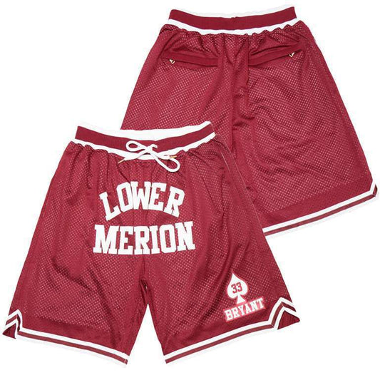 #33 KOBE BRYANT LOWER MERION FRONT LOGO BASKETBALL SHORTS1