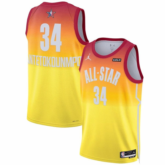 #34 Giannis Antetokounmpo 2023 NBA All-Star Game Swingman Jersey - Orange