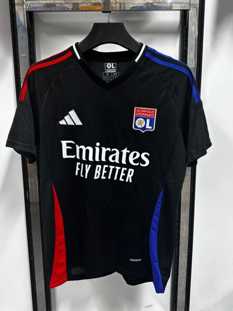 24-25 lyon away black soccer jersey size s-2xl Style 2