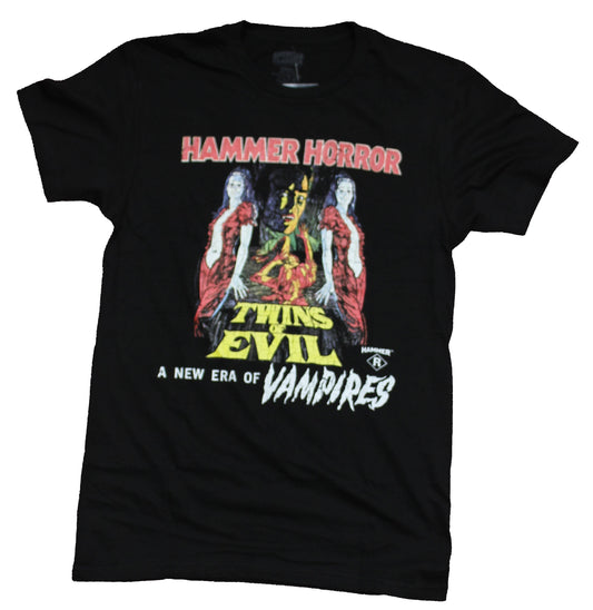 Twins of Evil Mens T-Shirt - New Era of Vampires Classic Hammer Horror Poster
