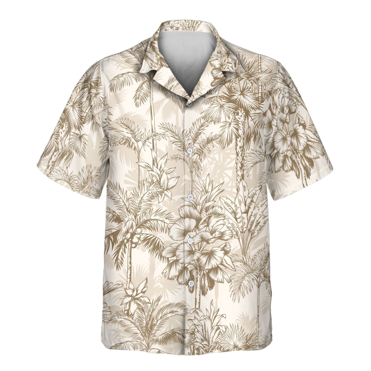 Beige Island Breeze | Aloha Custom Hawaiian Shirts with Faces or Logos