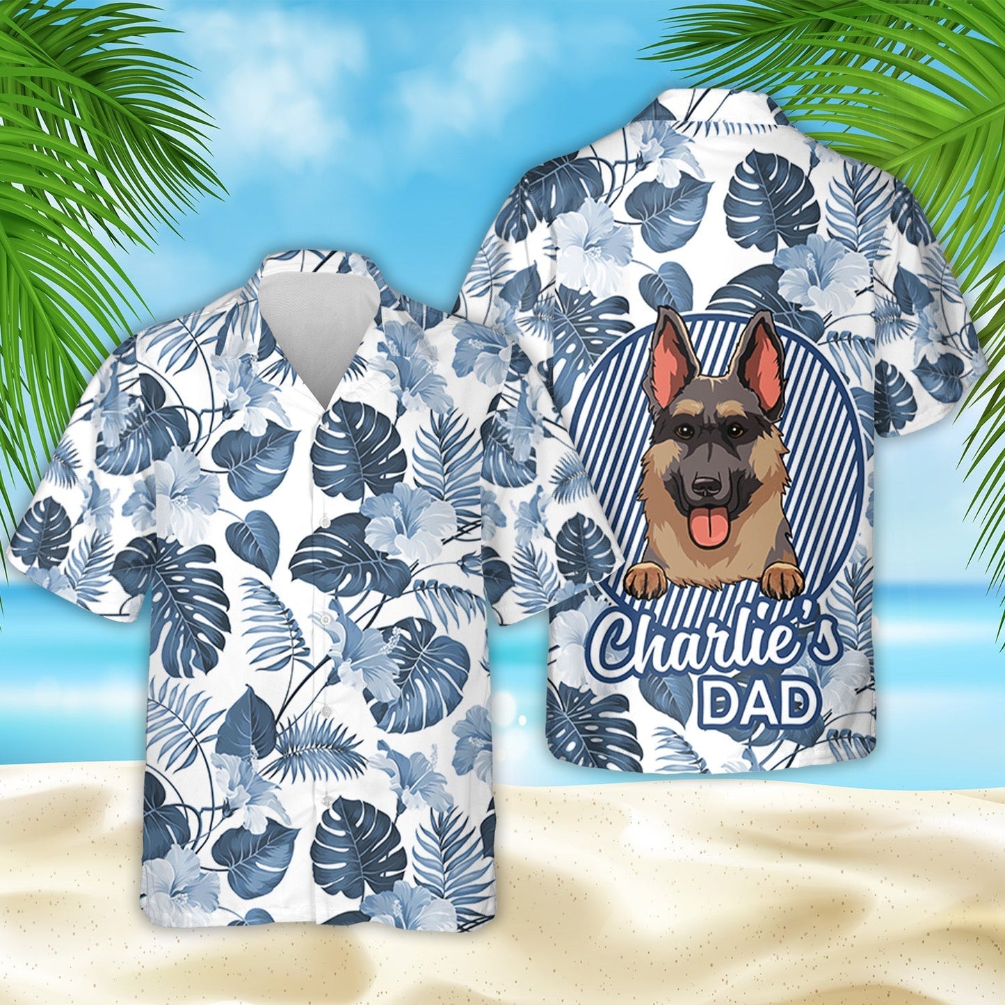 Dog Dad Hawaiian - Personalized Custom Hawaiian Shirt