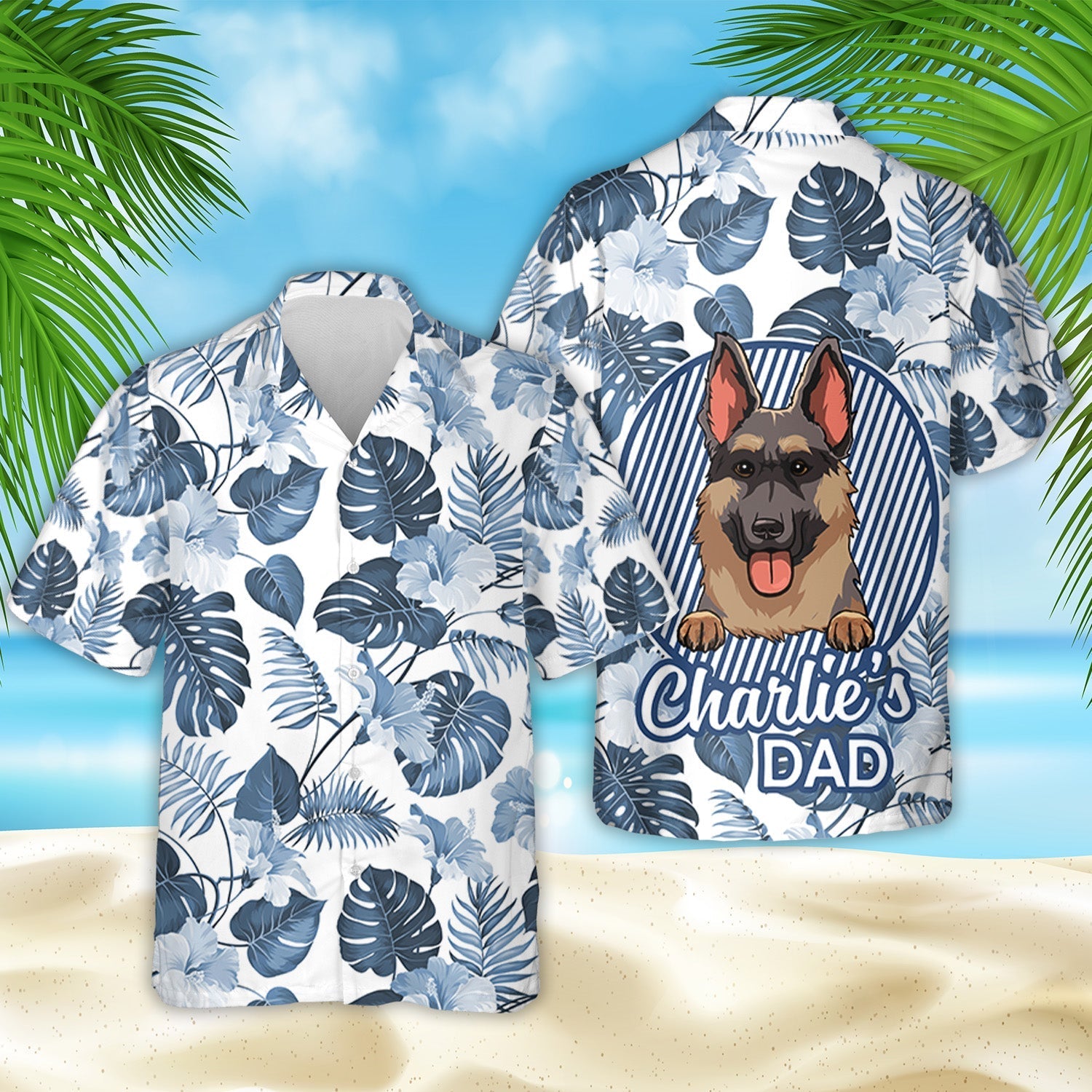 Dog Dad Hawaiian - Personalized Custom Hawaiian Shirt