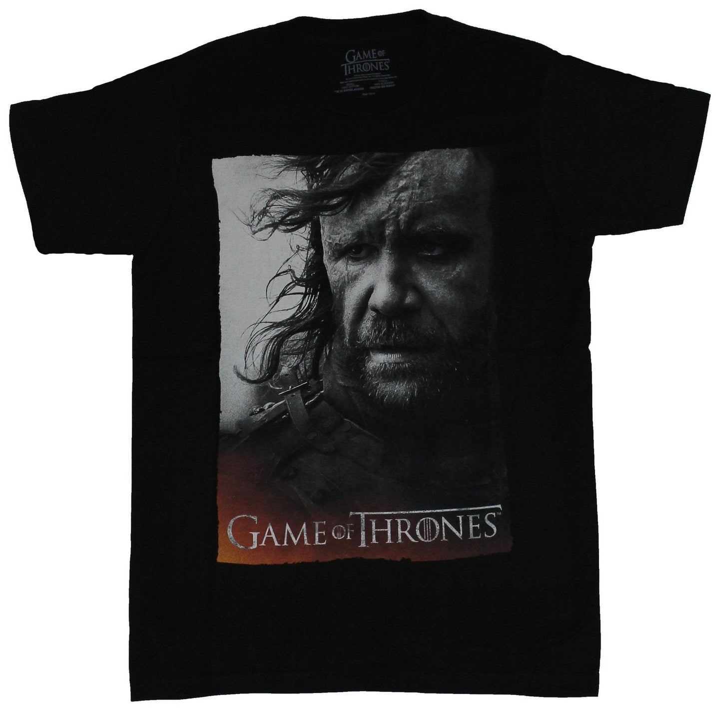 Game of Thrones Mens T-Shirt - Wind Swept Black & White Hound Photo Image