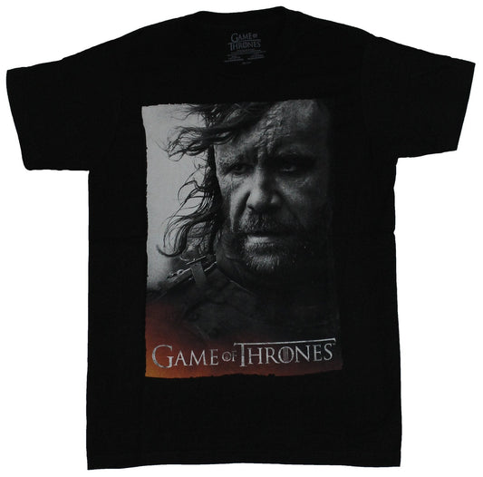Game of Thrones Mens T-Shirt - Wind Swept Black & White Hound Photo Image
