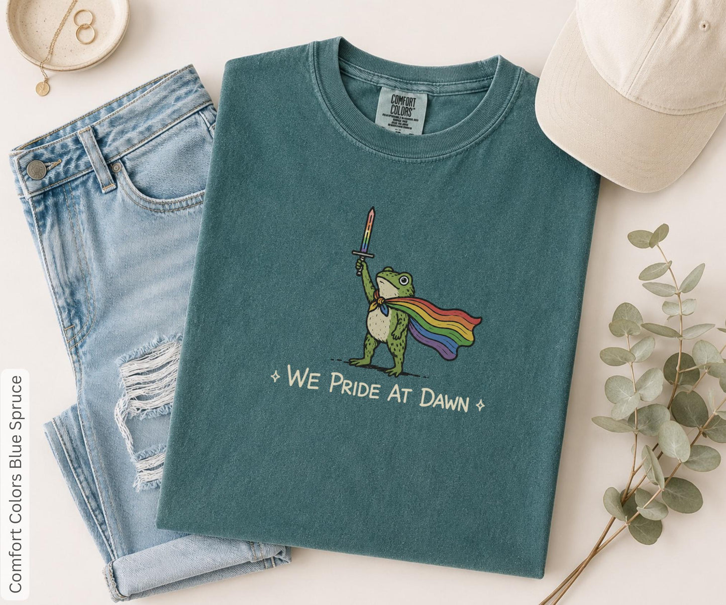Pride Ride Dawn Frog Flag Comfort Colors Unisex T-shirt, Sweatshirt, Hoodie (4)
