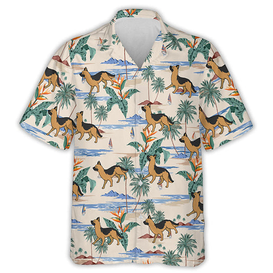 Pattern Walking Dog - Personalized Custom Hawaiian Shirt
