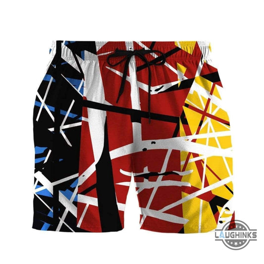 3D Frankenstrat Rgb Mix Custom Beach Summer Men Beach Shorts Swim Trunks Hawaiian Shirt Style Printed 3D Swim Trunks Qt207030za Aloha Summer Beach Button Up Shirts And Shorts NEW