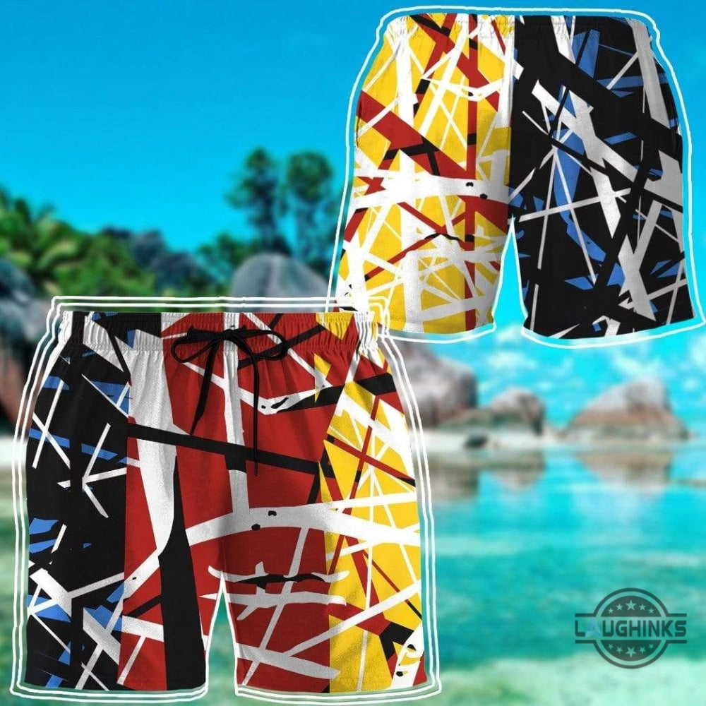 3D Frankenstrat Rgb Mix Custom Beach Summer Men Beach Shorts Swim Trunks Hawaiian Shirt Style Printed 3D Swim Trunks Qt207030za Aloha Summer Beach Button Up Shirts And Shorts NEW