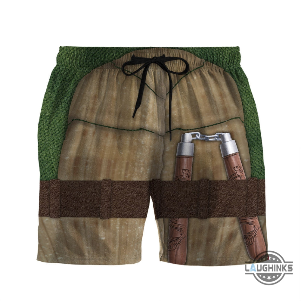 3D Michelangelo Tmnt Mike Mikey Hawaiian Shirt Shorts Aloha Summer Beach Button Up Shirts And Shorts NEW