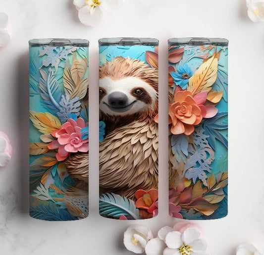3D Sloth Tumbler Stainless Steel Drinkware T-Shirts, Hoodie, Sweatshirt | InkThreadWorks.com