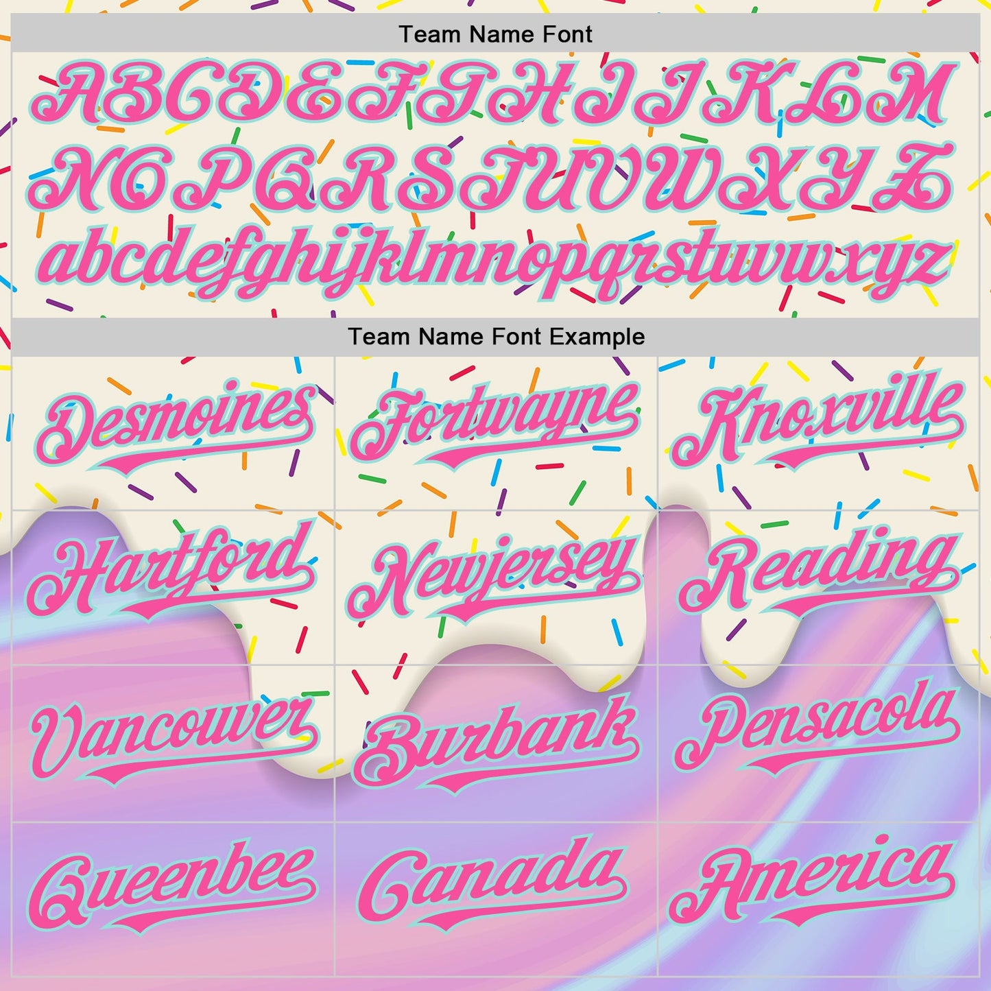 Custom Cream Pink-Ice Blue Foodie Dripping Ice Cream Authentic Baseball Jersey