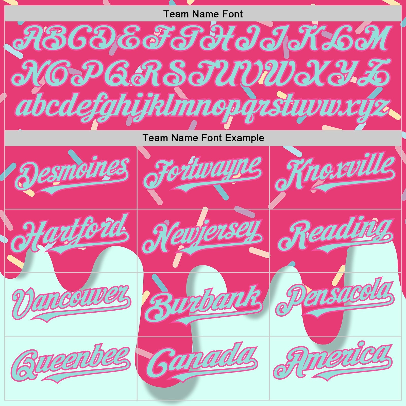 Custom Pink Ice Blue Foodie Dripping Ice Cream Authentic Baseball Jersey