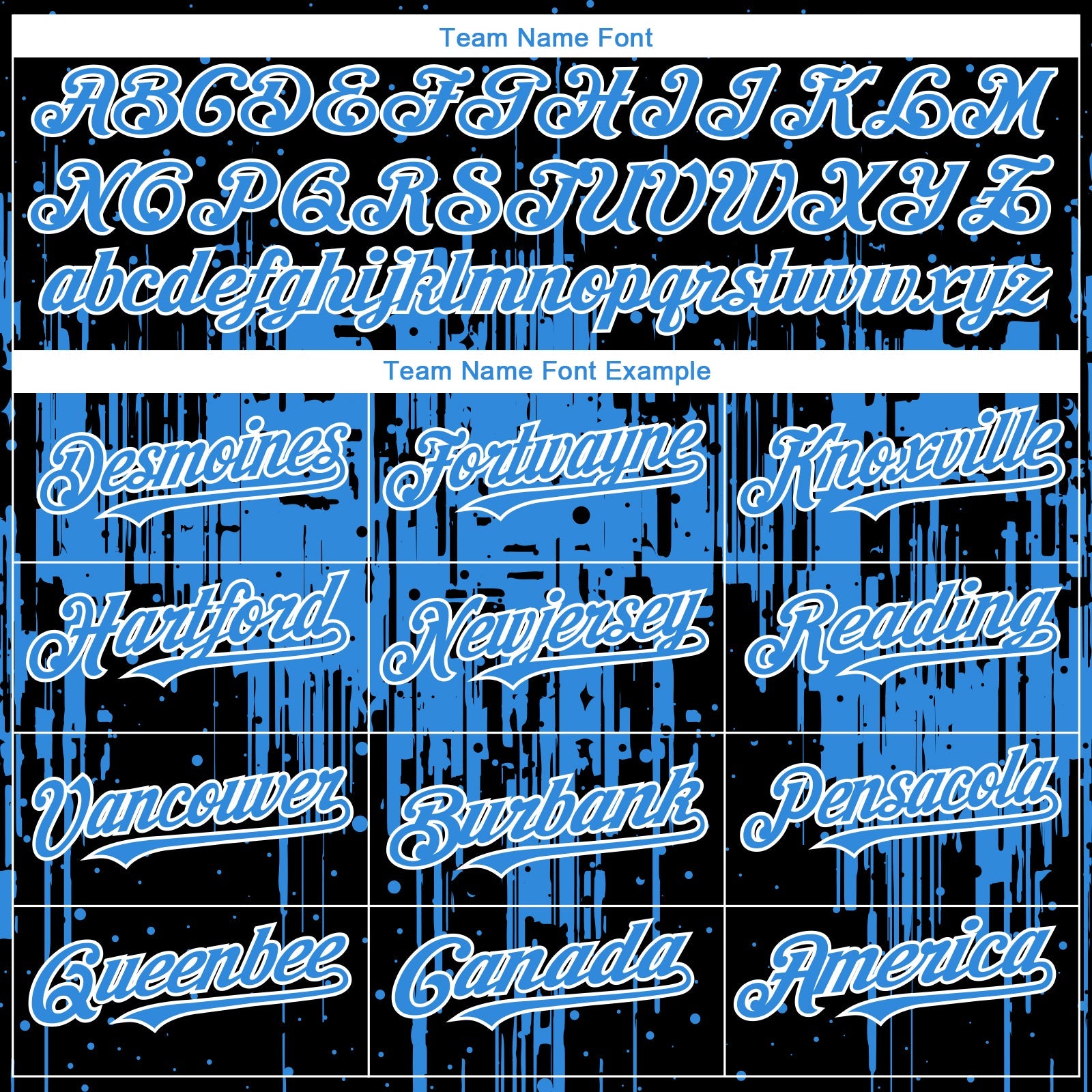 Custom Black Powder Blue-White Dripping Splatter Paint Authentic Baseball Jersey