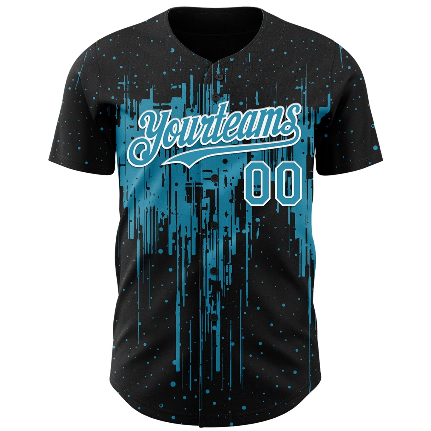 Custom Black Panther Blue-White Dripping Splatter Paint Authentic Baseball Jersey