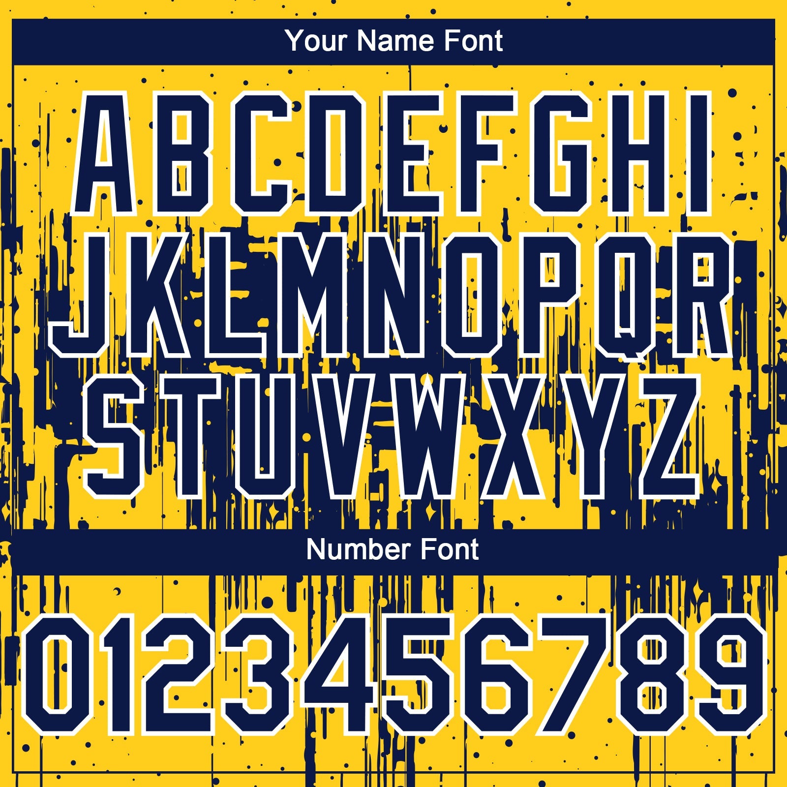 Custom Yellow Navy-White Dripping Splatter Paint Authentic Baseball Jersey