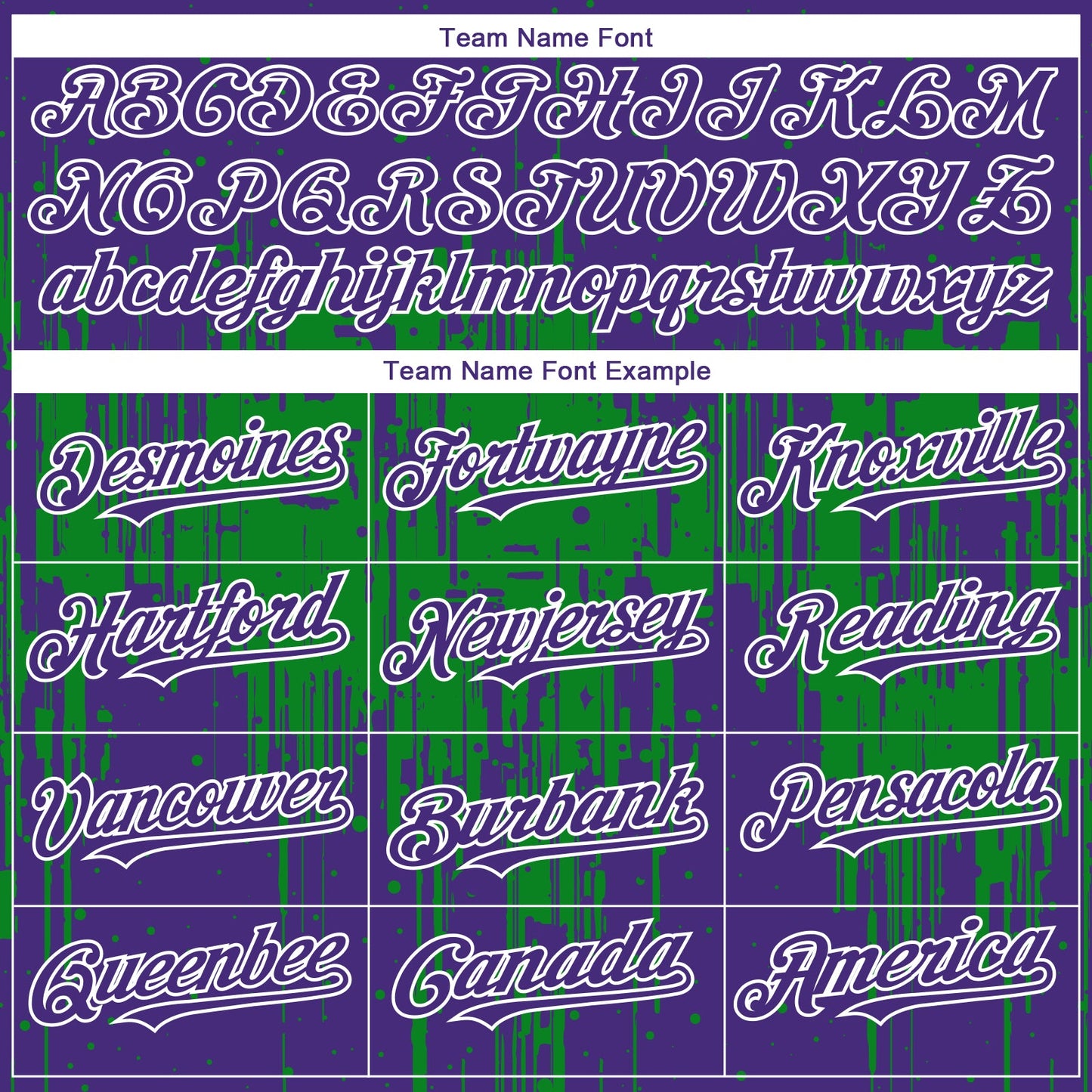 Custom Purple White-Grass Green Dripping Splatter Paint Authentic Baseball Jersey