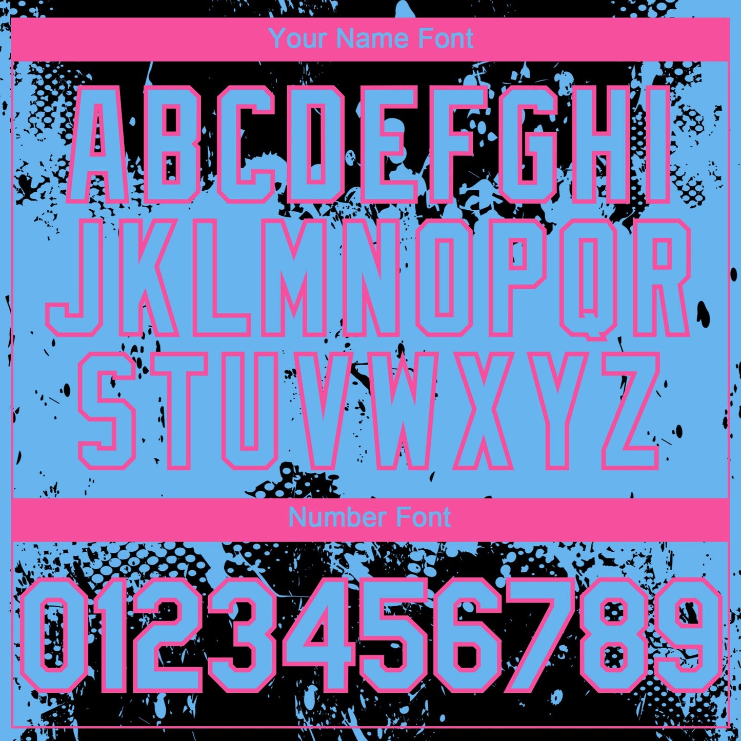 Custom Black Sky Blue-Pink Abstract Splatter Grunge Paint Authentic Baseball Jersey