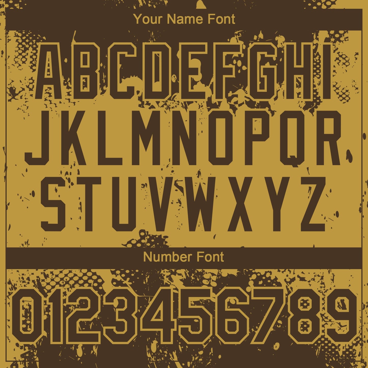 Custom Brown Old Gold Abstract Splatter Grunge Paint Authentic Baseball Jersey