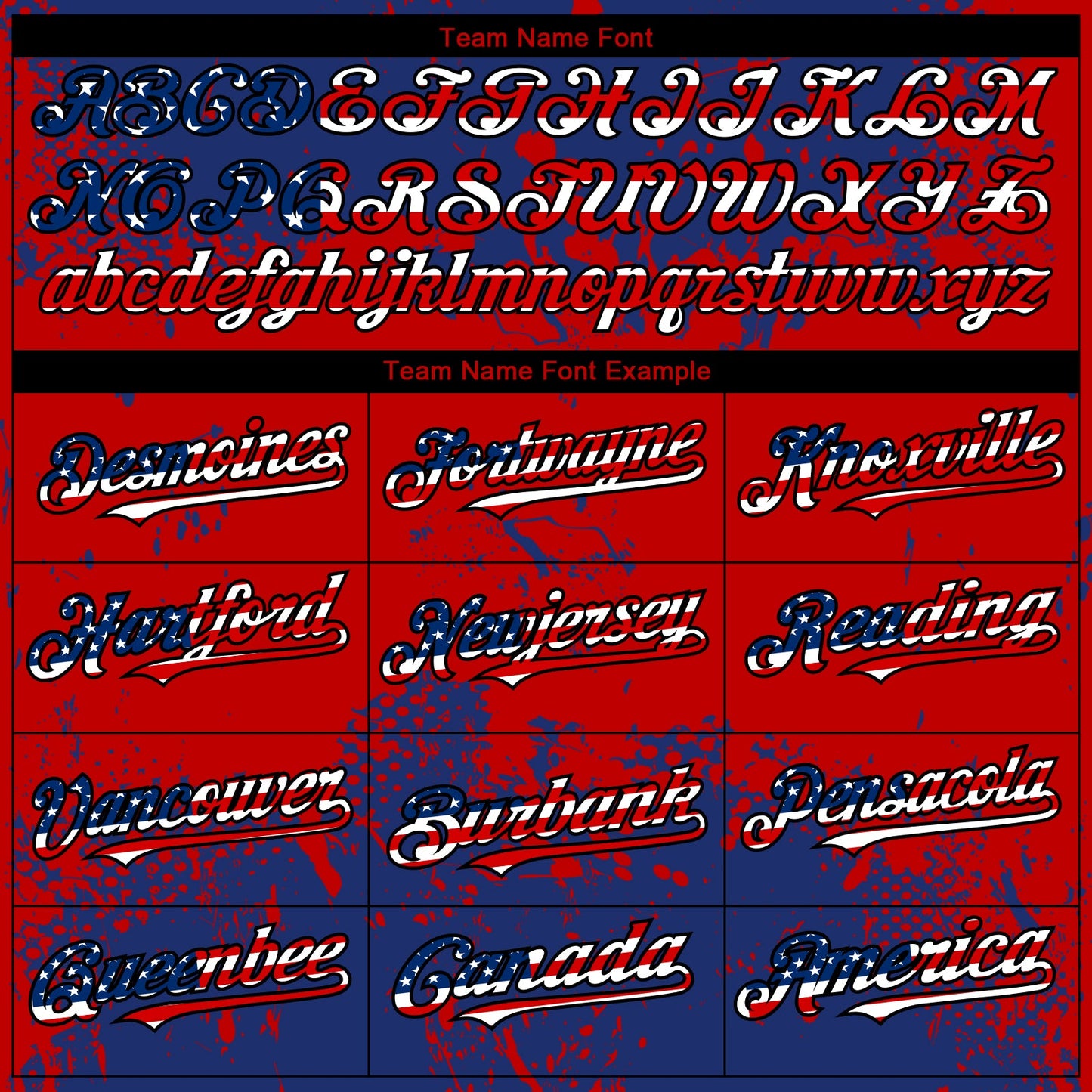 Custom Royal USA Flag Red-Black Abstract Splatter Grunge Paint Authentic Baseball Jersey