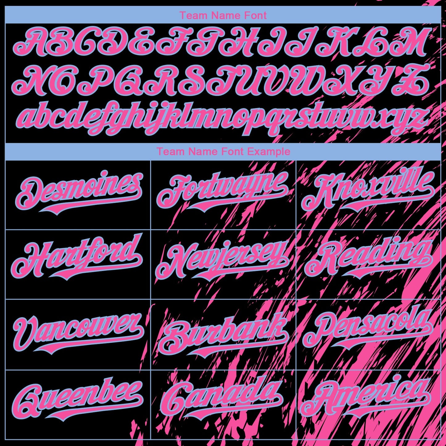 Custom Black Pink-Light Blue Paint Stroke Grunge Streak Authentic Baseball Jersey