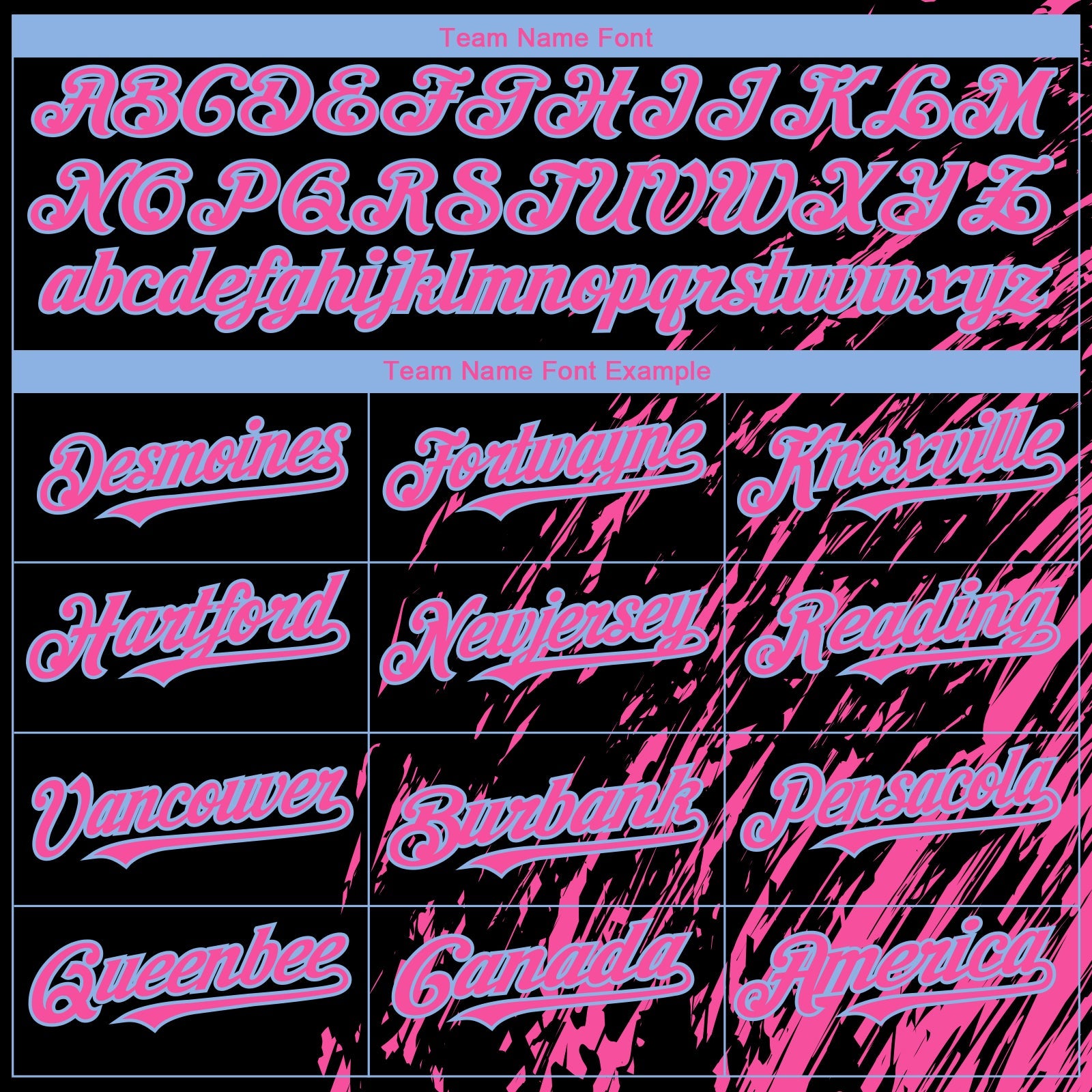 Custom Black Pink-Light Blue Paint Stroke Grunge Streak Authentic Baseball Jersey