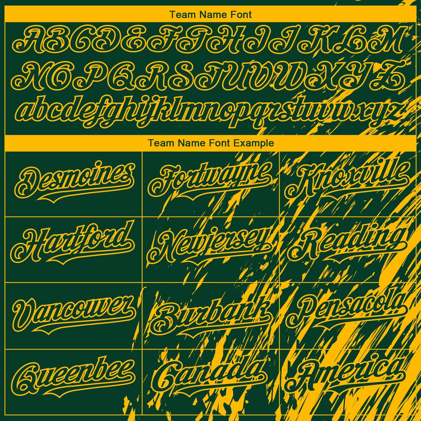 Custom Green Gold Paint Stroke Grunge Streak Authentic Baseball Jersey