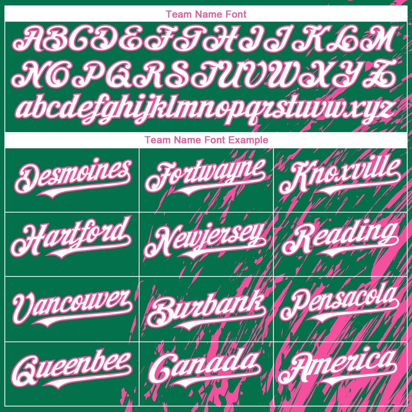 Custom Kelly Green White-Pink Paint Stroke Grunge Streak Authentic Baseball Jersey