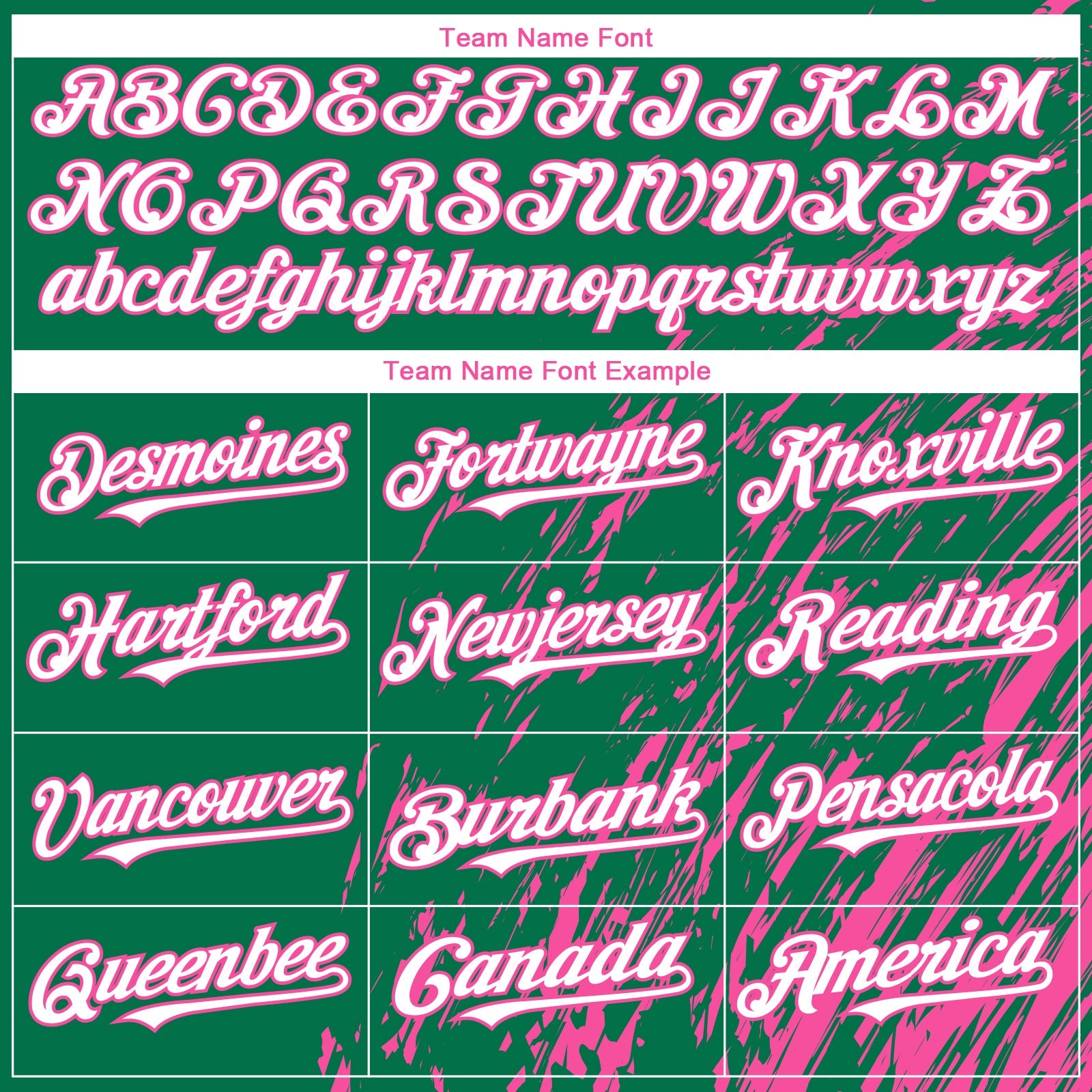 Custom Kelly Green White-Pink Paint Stroke Grunge Streak Authentic Baseball Jersey