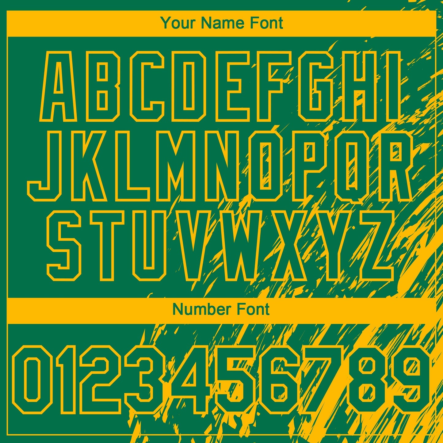 Custom Kelly Green Gold Paint Stroke Grunge Streak Authentic Baseball Jersey