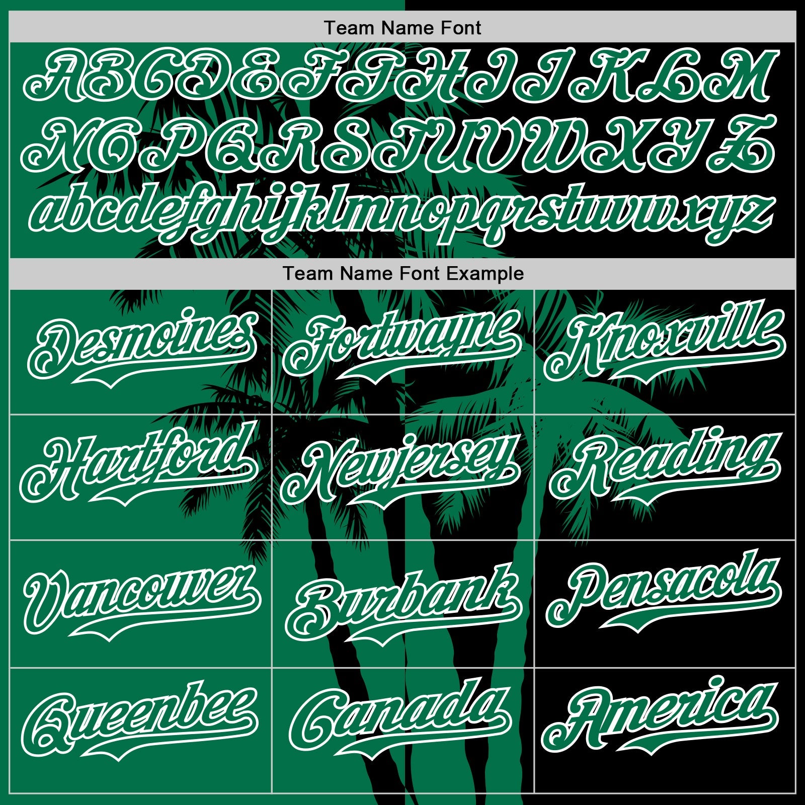 Custom Black Kelly Green-White Hawaii Palm Trees Tropical Coconut Authentic Baseball Jersey
