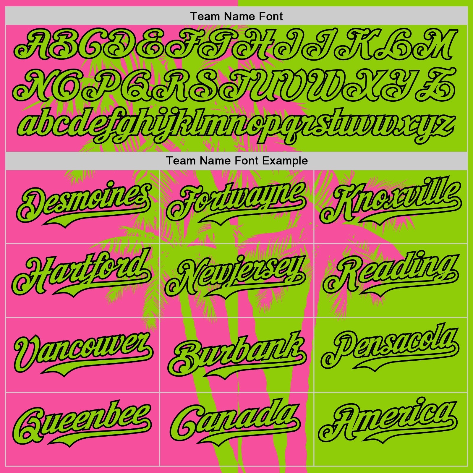 Custom Neon Green Pink-Black Hawaii Palm Trees Tropical Coconut Authentic Baseball Jersey