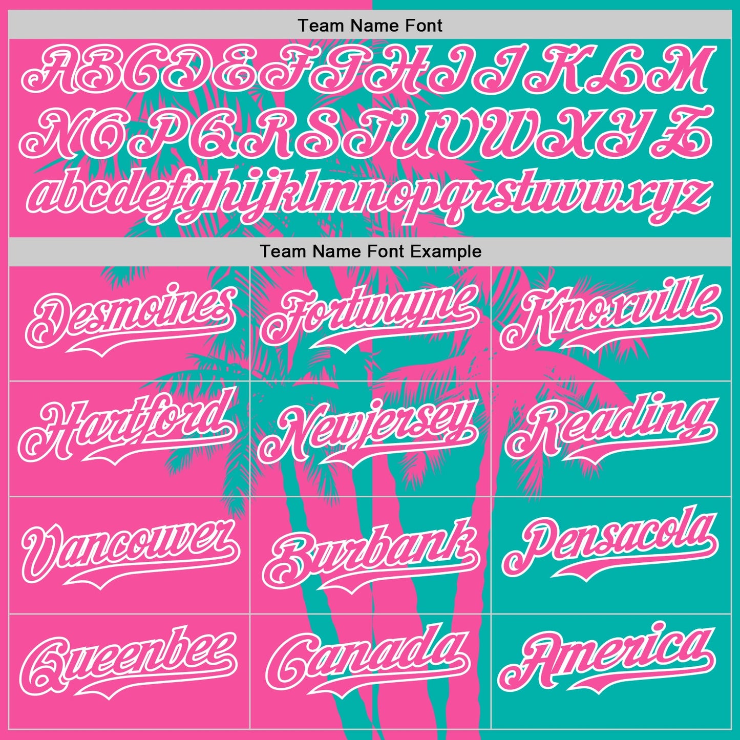 Custom Aqua Pink-White Hawaii Palm Trees Tropical Coconut Authentic Baseball Jersey
