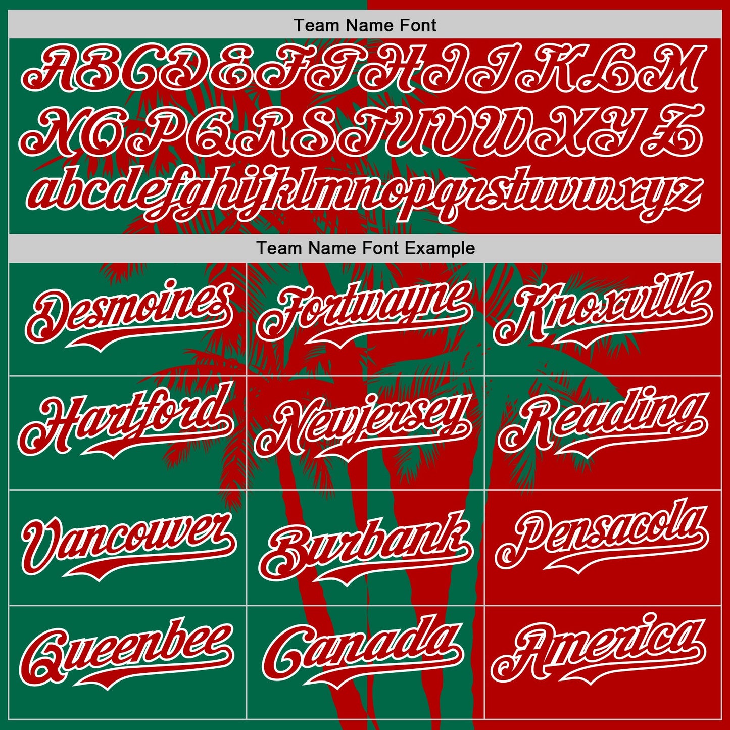Custom Red Kelly Green-White Hawaii Palm Trees Tropical Coconut Authentic Baseball Jersey