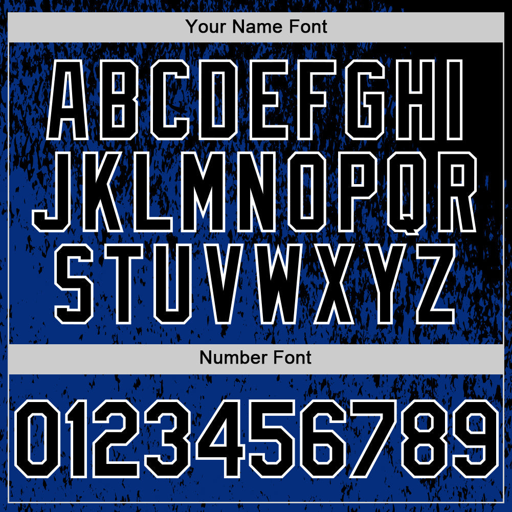 Custom Black Royal-White Abstract Fragment Splatter Authentic Baseball Jersey