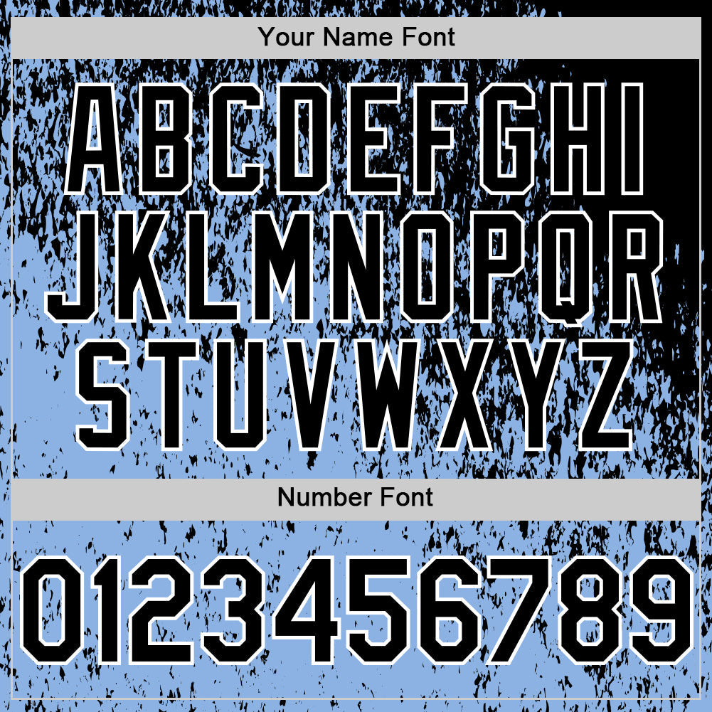 Custom Black Light Blue-White Abstract Fragment Splatter Authentic Baseball Jersey
