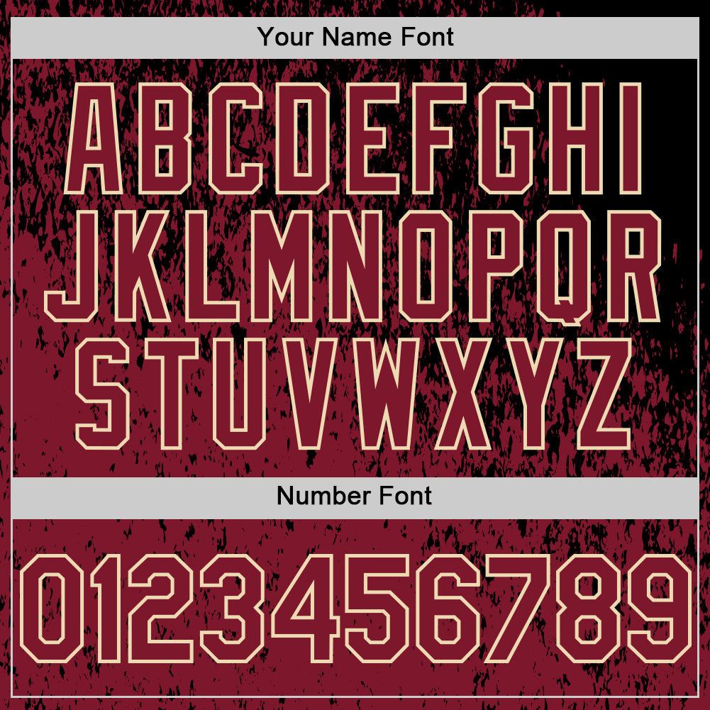 Custom Black Crimson-Cream Abstract Fragment Splatter Authentic Baseball Jersey