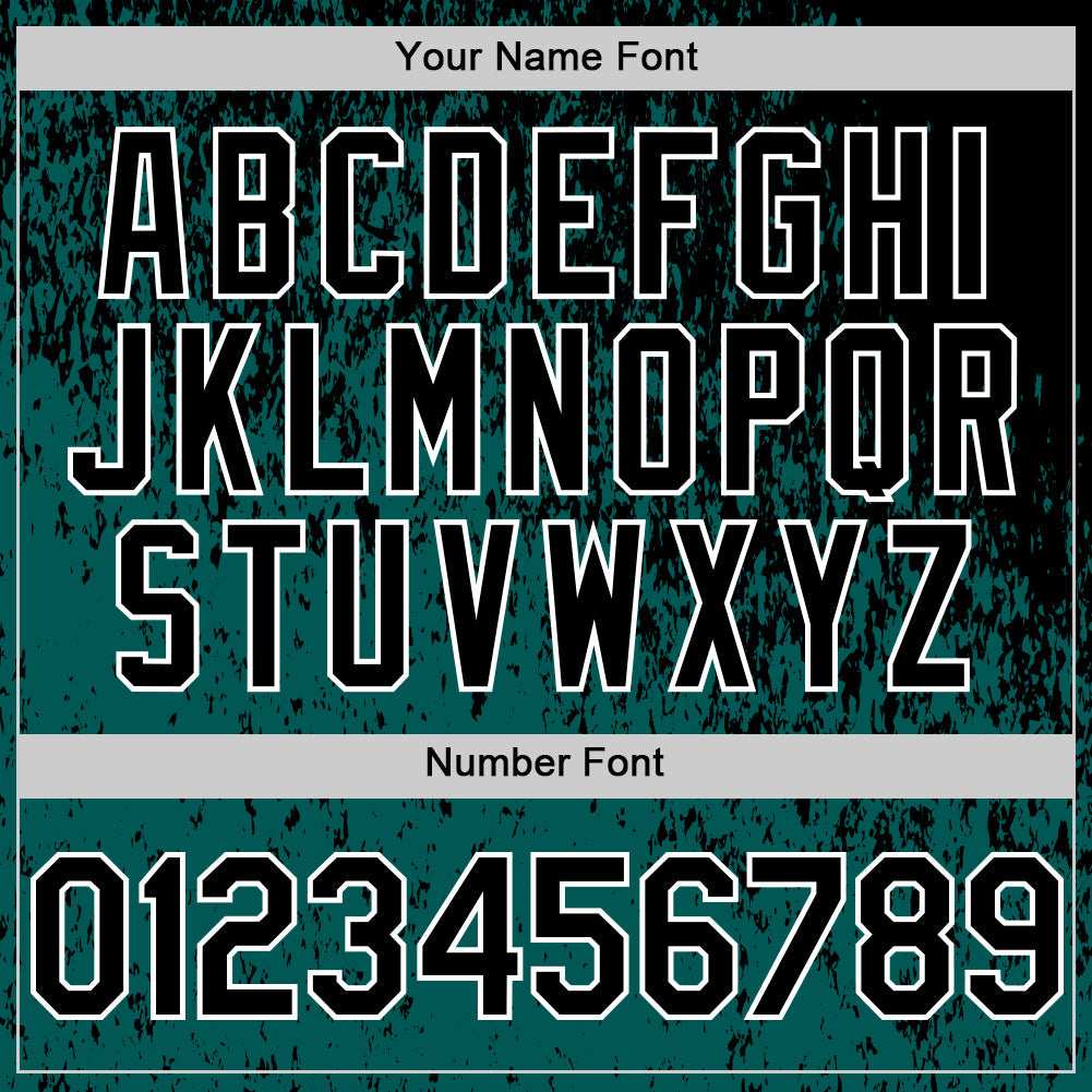 Custom Black Midnight Green-White Abstract Fragment Splatter Authentic Baseball Jersey