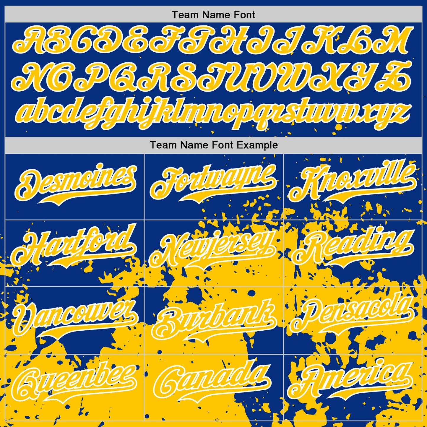 Custom Royal Yellow-White Abstract Splatter Grunge Authentic Baseball Jersey