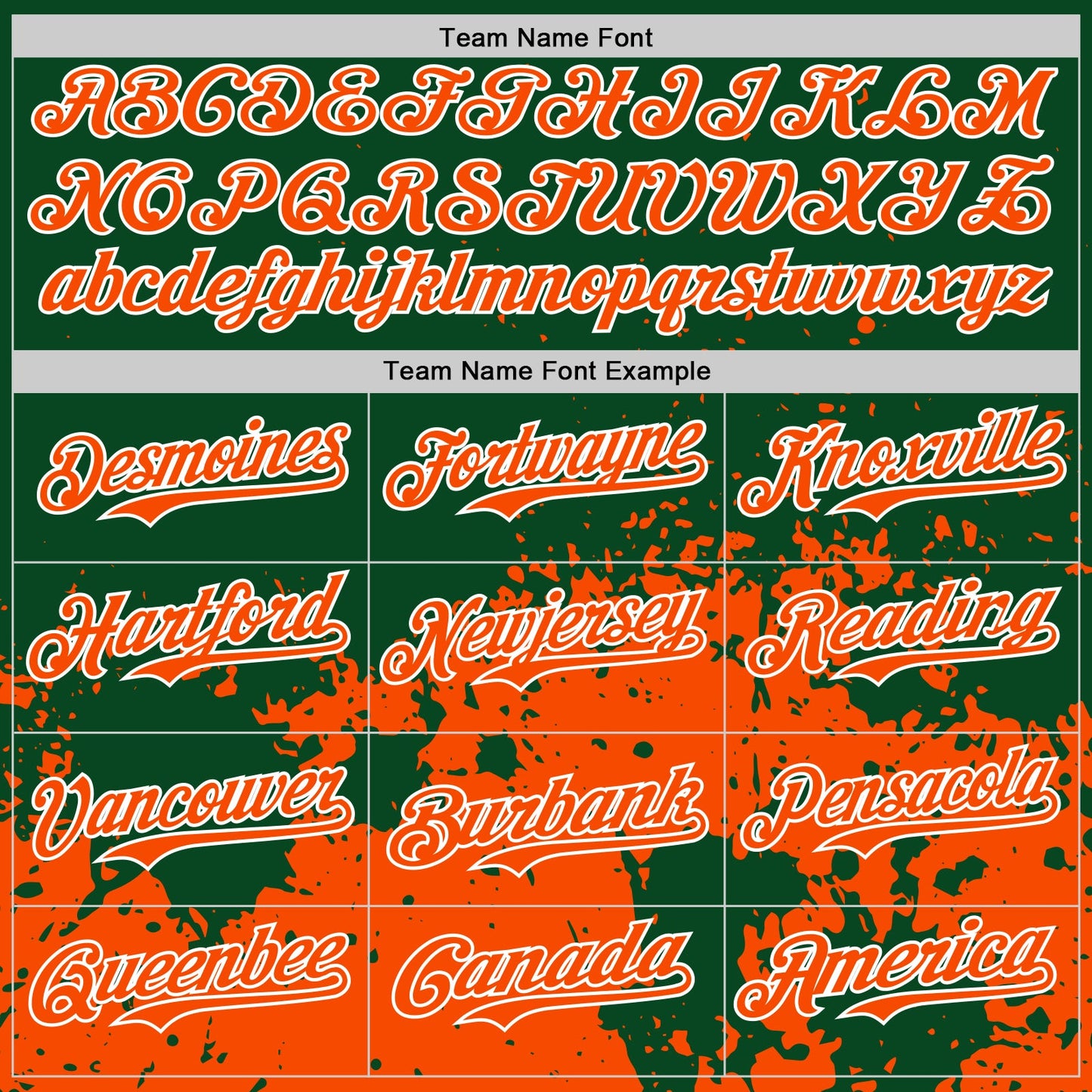 Custom Green Orange-White Abstract Splatter Grunge Authentic Baseball Jersey