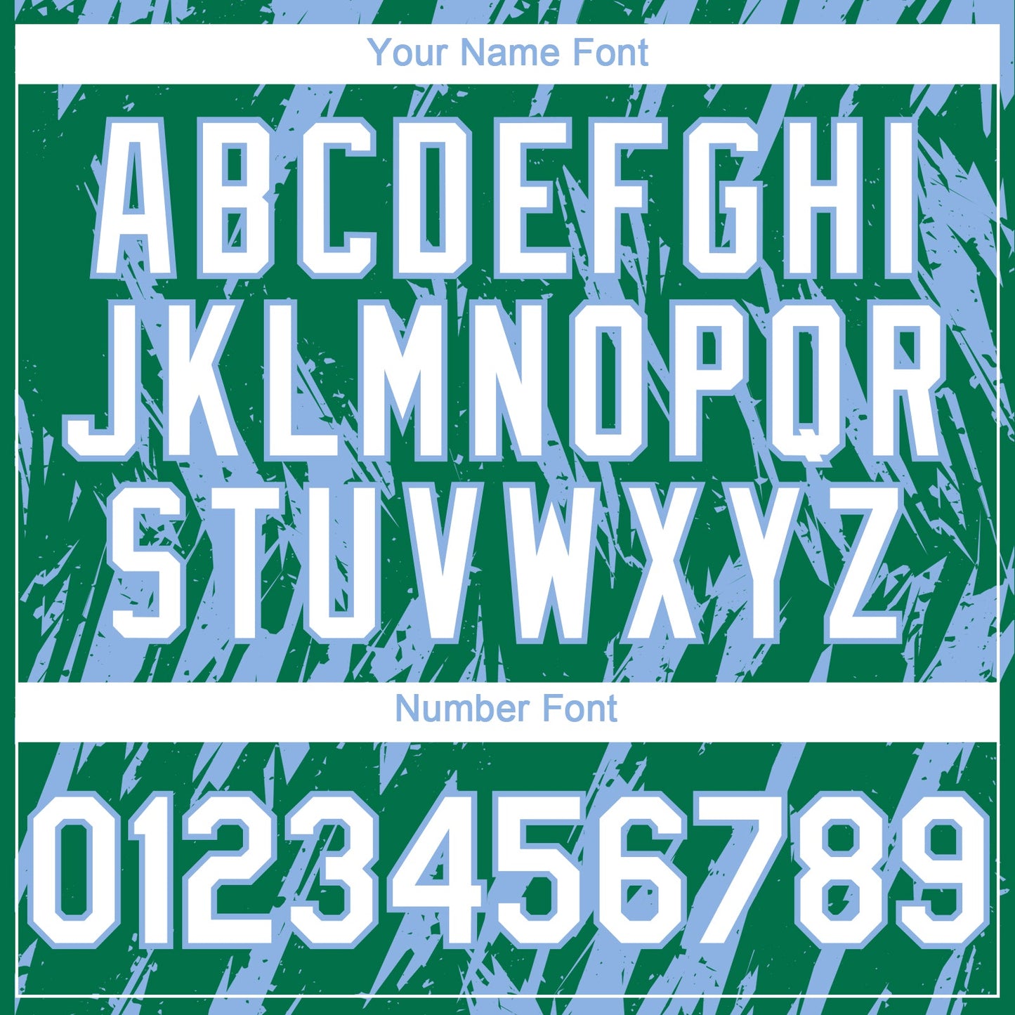 Custom Kelly Green White-Light Blue Splatter Torn Sharp Brush Stroke Authentic Baseball Jersey