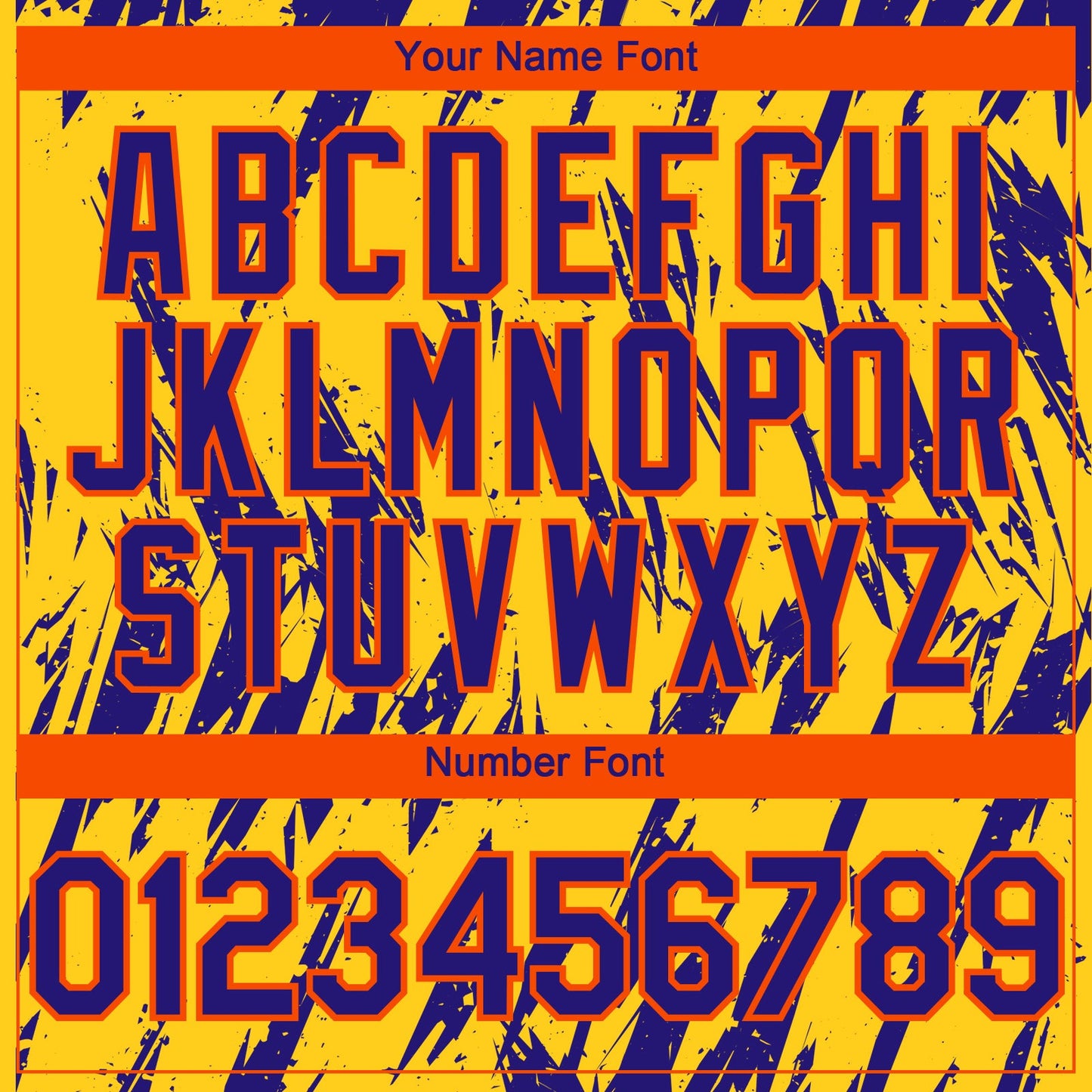 Custom Yellow Dark Purple-Orange Splatter Torn Sharp Brush Stroke Authentic Baseball Jersey